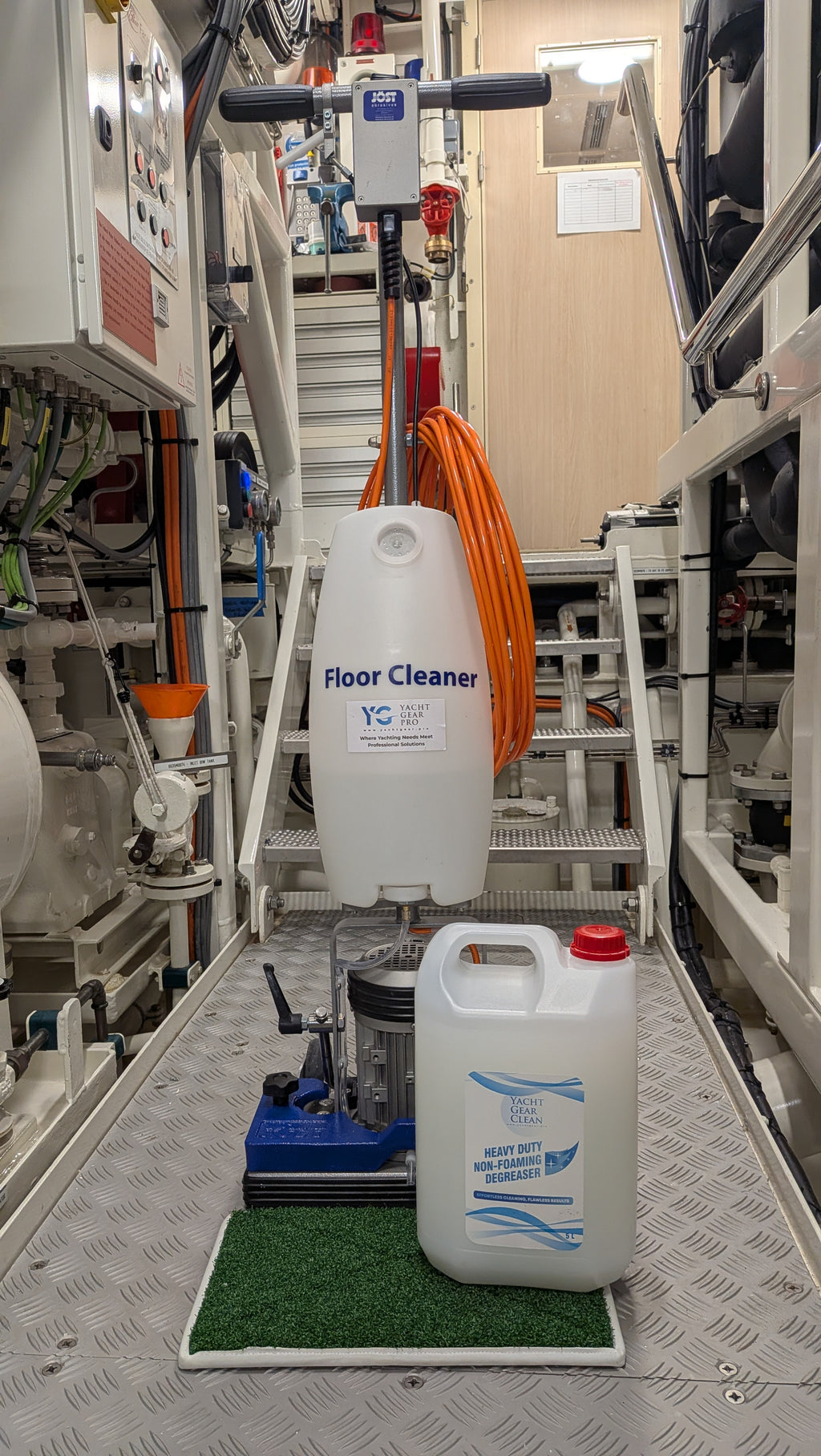 Engine room and tech space floor cleaning pad bundle